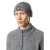 Bonnet tricoté à revers laine vierge mélangée gris chiné