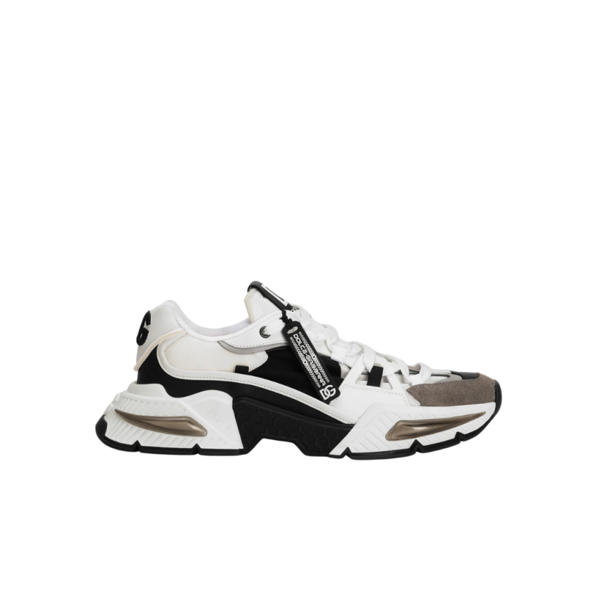 Basket sneaker DOLCE & GABBANA Airmaster cuir veau blanc noir gris