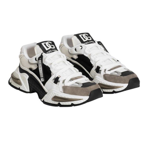 Basket sneaker DOLCE & GABBANA Airmaster cuir veau blanc noir gris