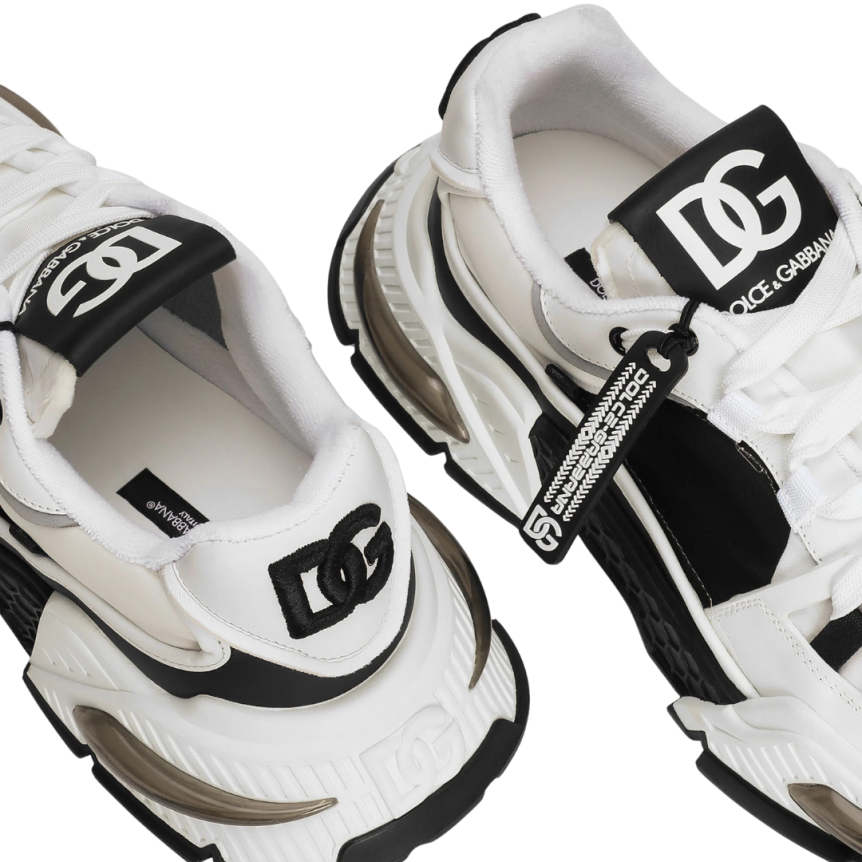 Basket sneaker DOLCE & GABBANA Airmaster cuir veau blanc noir gris