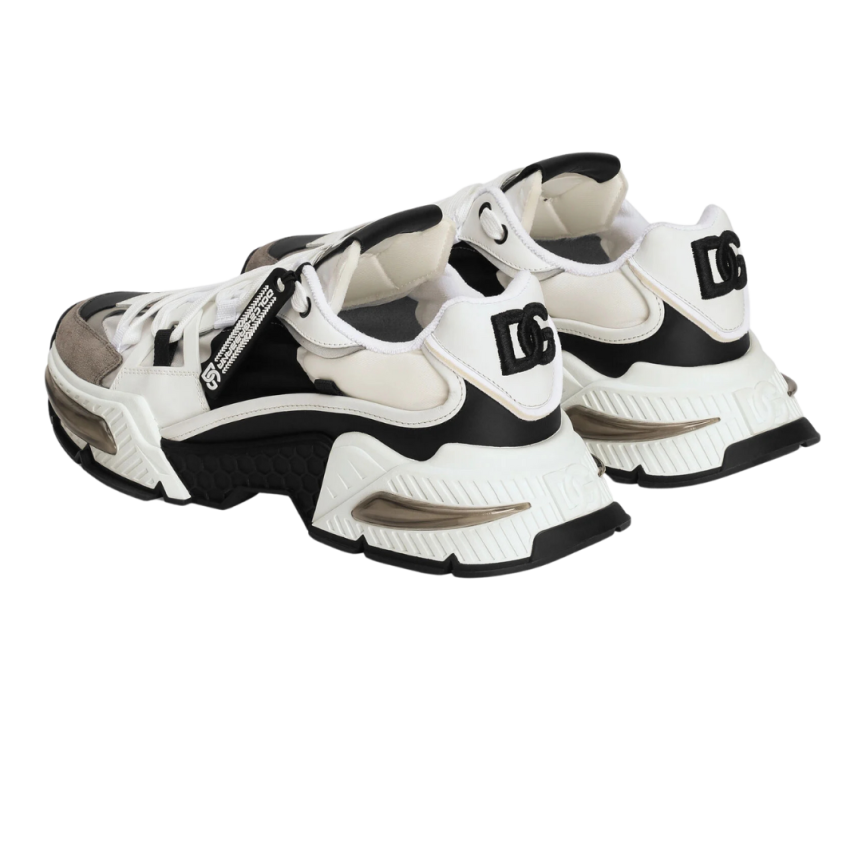 Basket sneaker DOLCE & GABBANA Airmaster cuir veau blanc noir gris