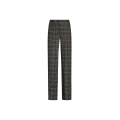 Pantalon droit classique laine grise imprimé carreaux