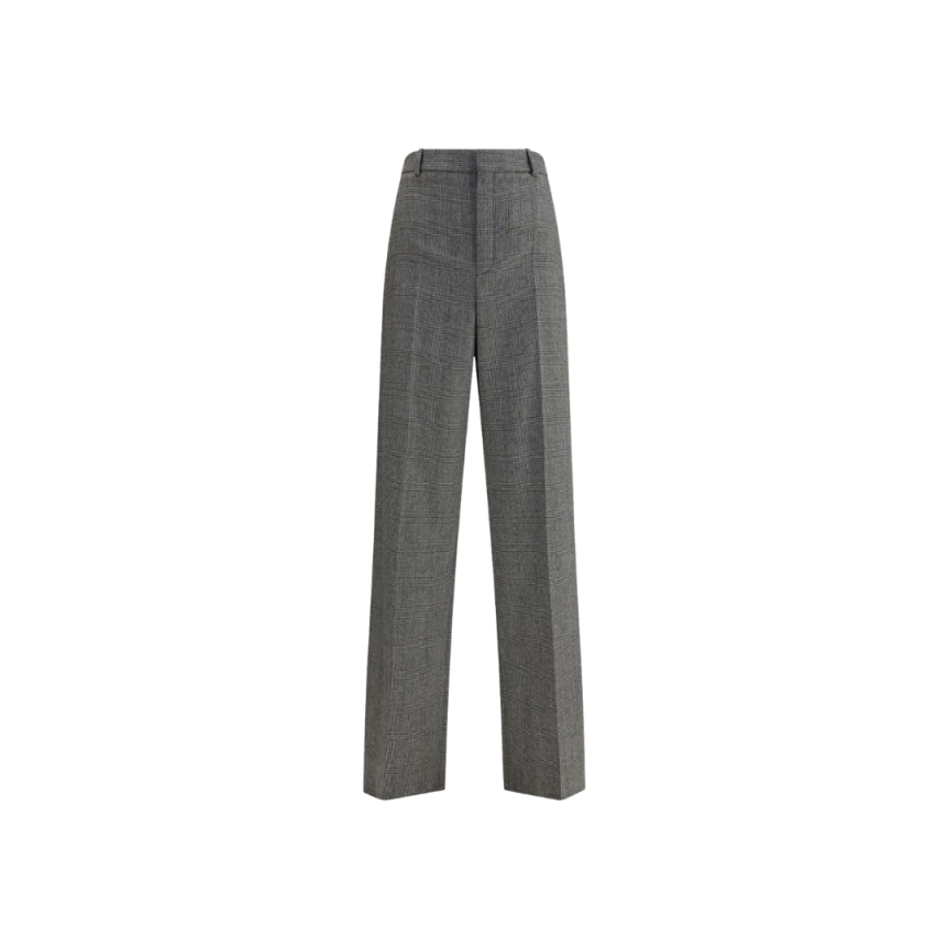 Pantalon de costume SAINT LAURENT laine Prince de Galles gris