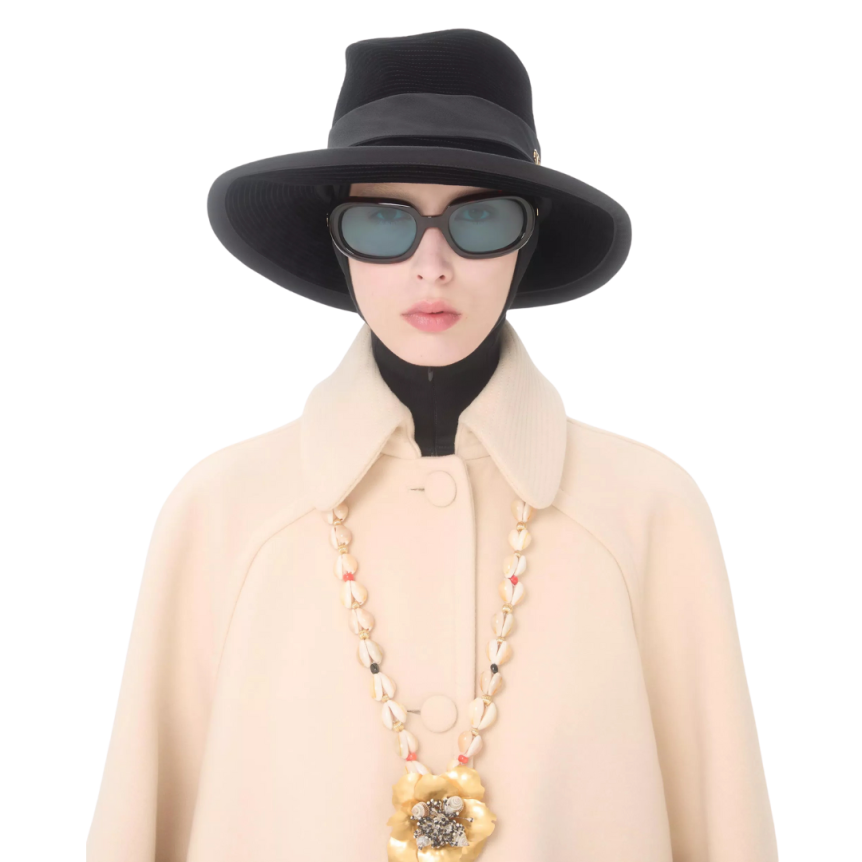 Manteau Caban VALENTINO drap de laine écru V logo doré poche