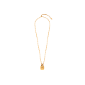 Collier Elixir pendentif laiton doré flacon cabochon résine
