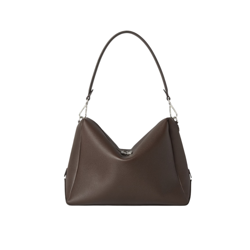Sac porté épaule FENDI Lui Grand Modèle cuir veau grainé marron