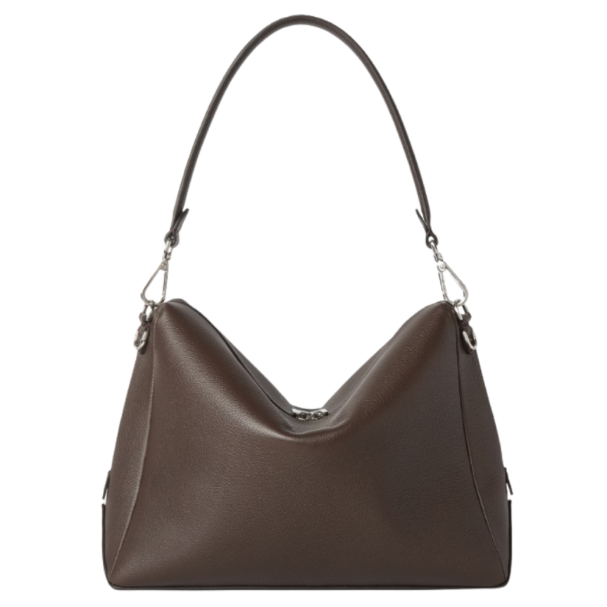 Sac porté épaule FENDI Lui Grand Modèle cuir veau grainé marron