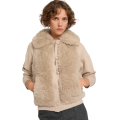 Gilet sans manche à bouton laine agneau cachemire beige