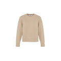 Pull col rond maille laine mérinos beige
