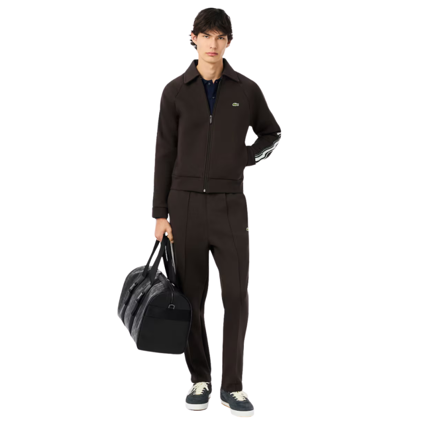 Pantalon de survêtement jogging LACOSTE marron chocolat bande