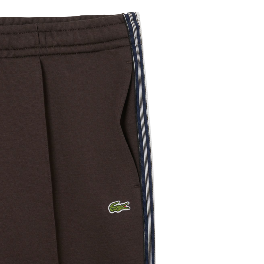 Pantalon de survêtement jogging LACOSTE marron chocolat bande