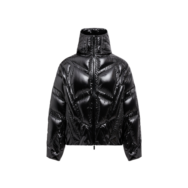Doudoune courte à capuche Bahianinha Moncler x A$AP Rocky nylon noir brillant