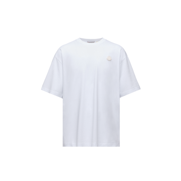 T-shirt col rond oversize Moncler x A$AP Rocky coton blanc logo