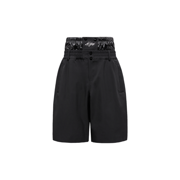 Short Moncler x A$AP Rocky nylon stretch noir mat ceinture brillant
