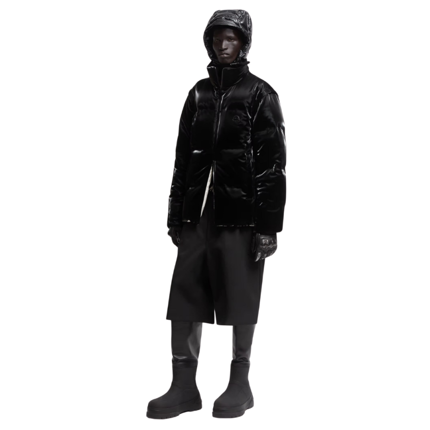 Short Moncler x A$AP Rocky nylon stretch noir mat ceinture brillant