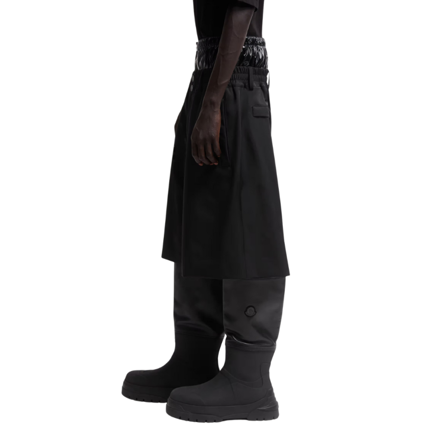 Short Moncler x A$AP Rocky nylon stretch noir mat ceinture brillant