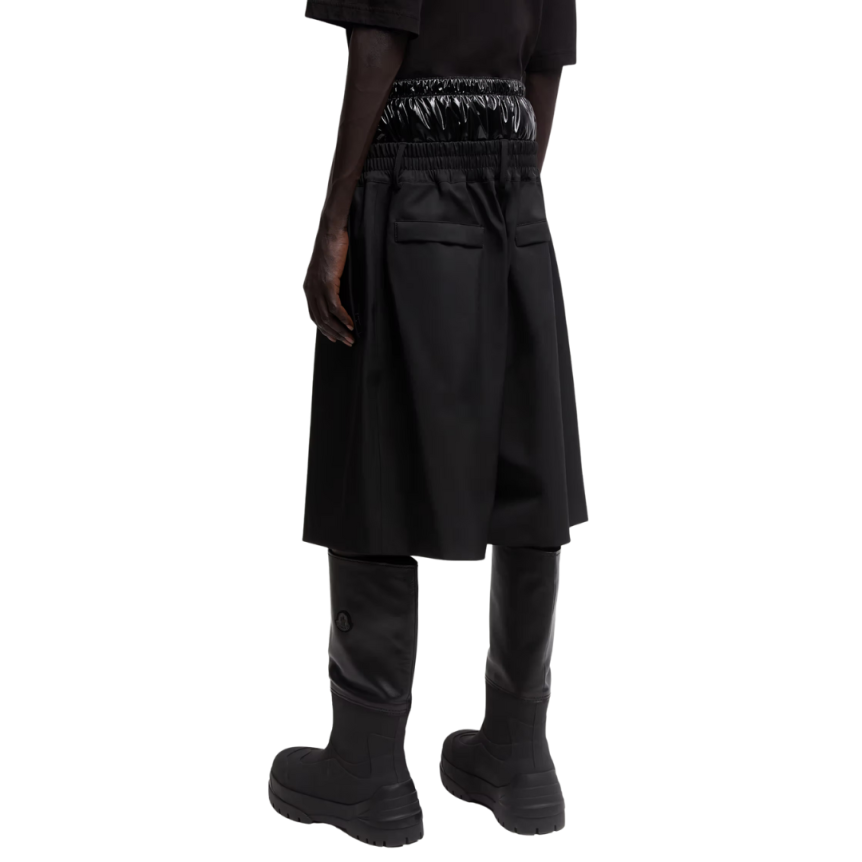 Short Moncler x A$AP Rocky nylon stretch noir mat ceinture brillant