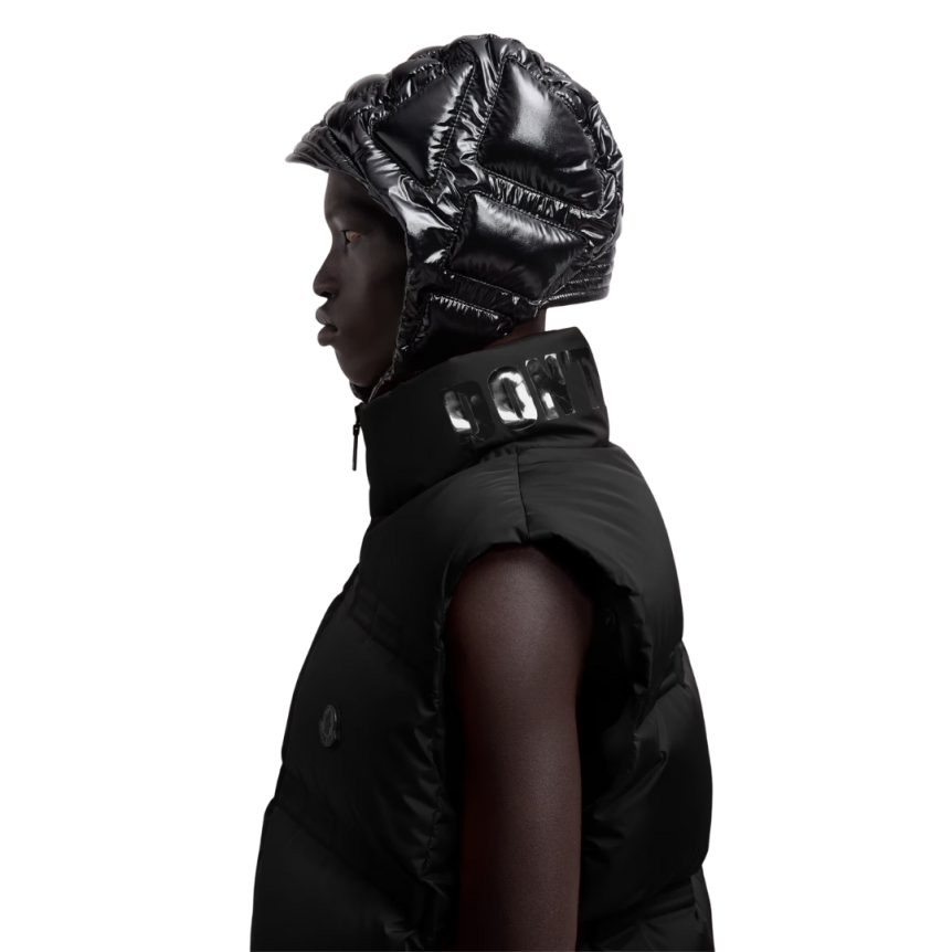 Doudoune sans manches Sparky Moncler x A$AP Rocky nylon mat noir logo poitrine