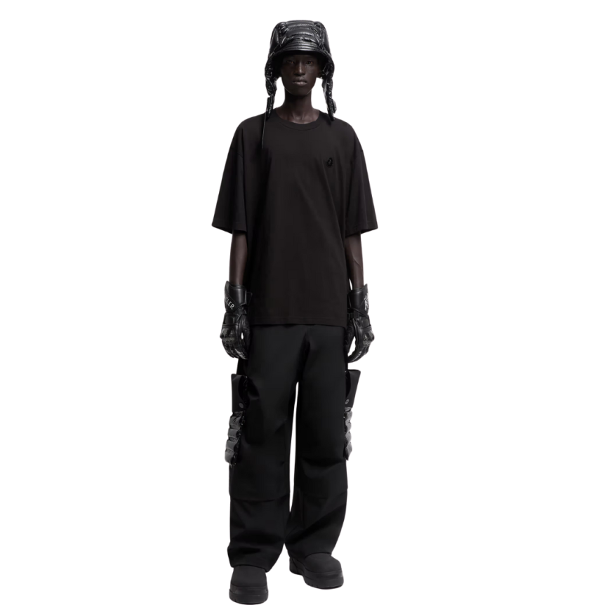 T-shirt col rond oversize Moncler x A$AP Rocky coton noir logo