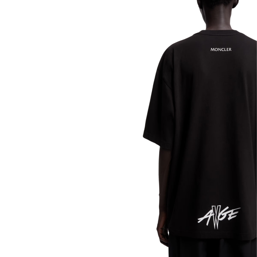 T-shirt col rond oversize Moncler x A$AP Rocky coton noir logo