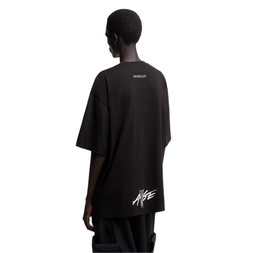 T-shirt col rond oversize Moncler x A$AP Rocky coton noir logo