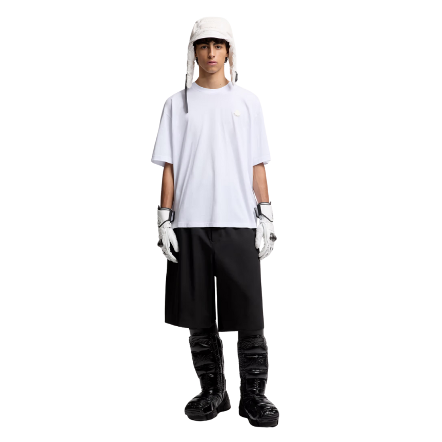 T-shirt col rond oversize Moncler x A$AP Rocky coton blanc logo