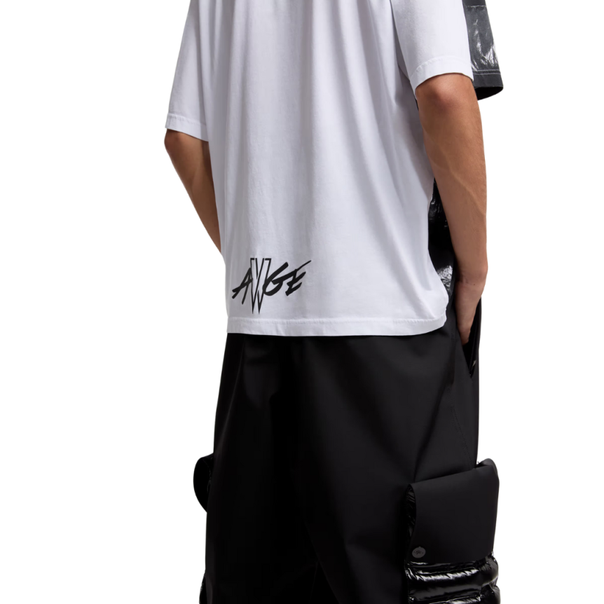 T-shirt col rond oversize coton Moncler x A$AP Rocky imprimé matelassé