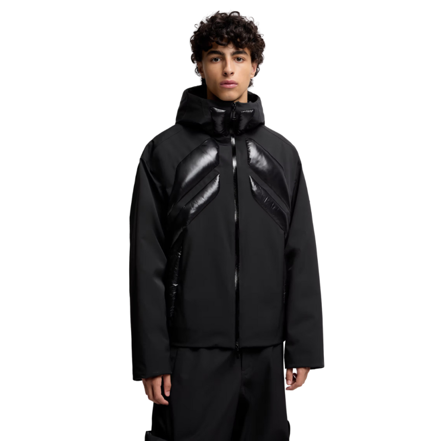 Doudoune courte à capuche Jumquat Moncler x A$AP Rocky nylon brillant noir