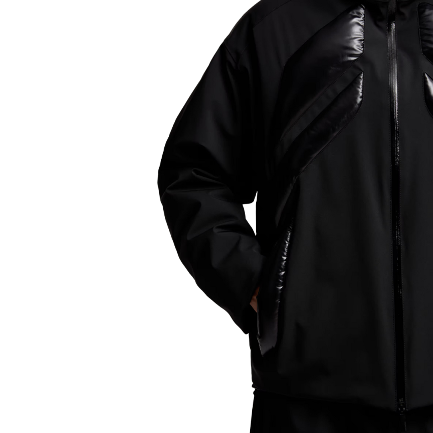 Doudoune courte à capuche Jumquat Moncler x A$AP Rocky nylon brillant noir