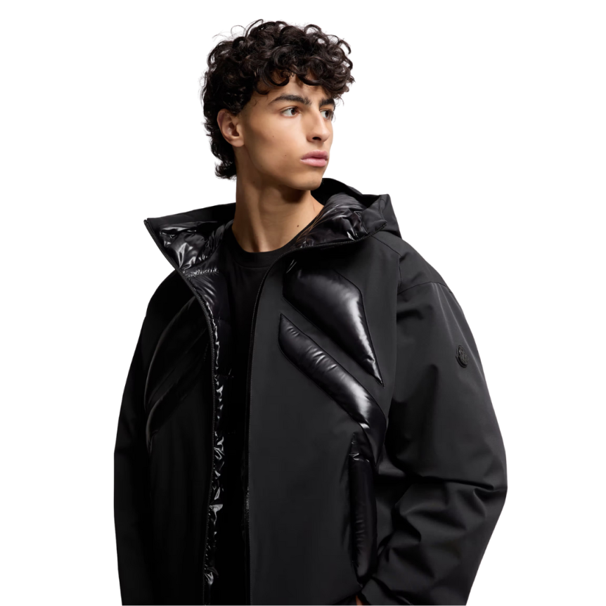 Doudoune courte à capuche Jumquat Moncler x A$AP Rocky nylon brillant noir