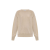 Pull col rond cachemire beige manche raglan logo ton sur ton