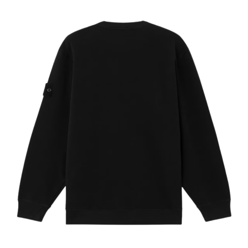 Sweat-shirt STONE ISLAND coton bio stretch noir logo noir Ghost Collection