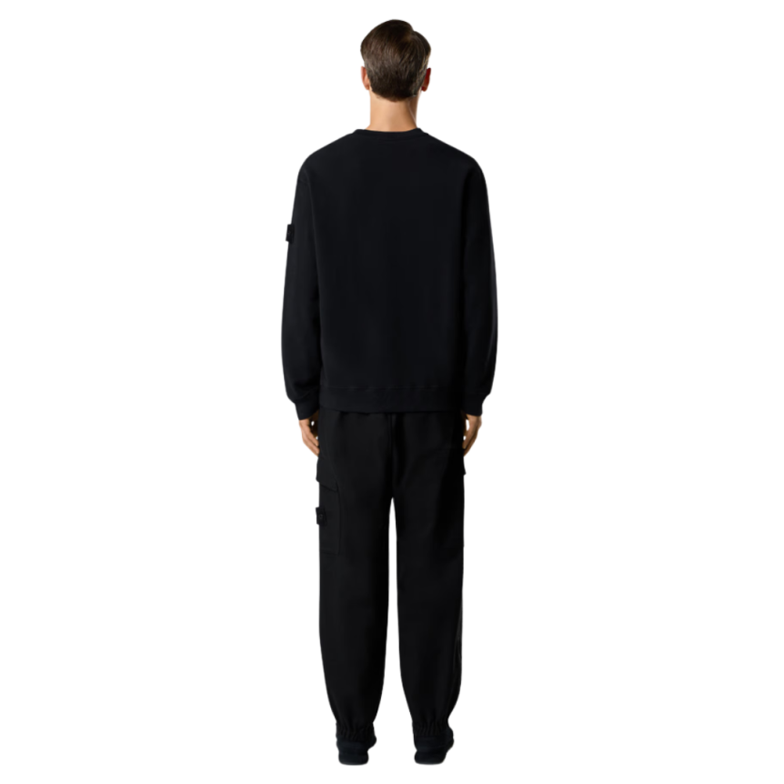 Sweat-shirt STONE ISLAND coton bio stretch noir logo noir Ghost Collection