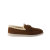 Mocassins Saint Tropez cuir veau velours marron mouton shearling écru