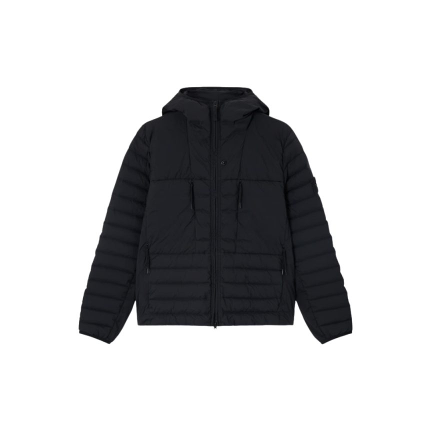 Doudoune Veste à capuche STONE ISLAND déperlante nylon léger recyclé noir