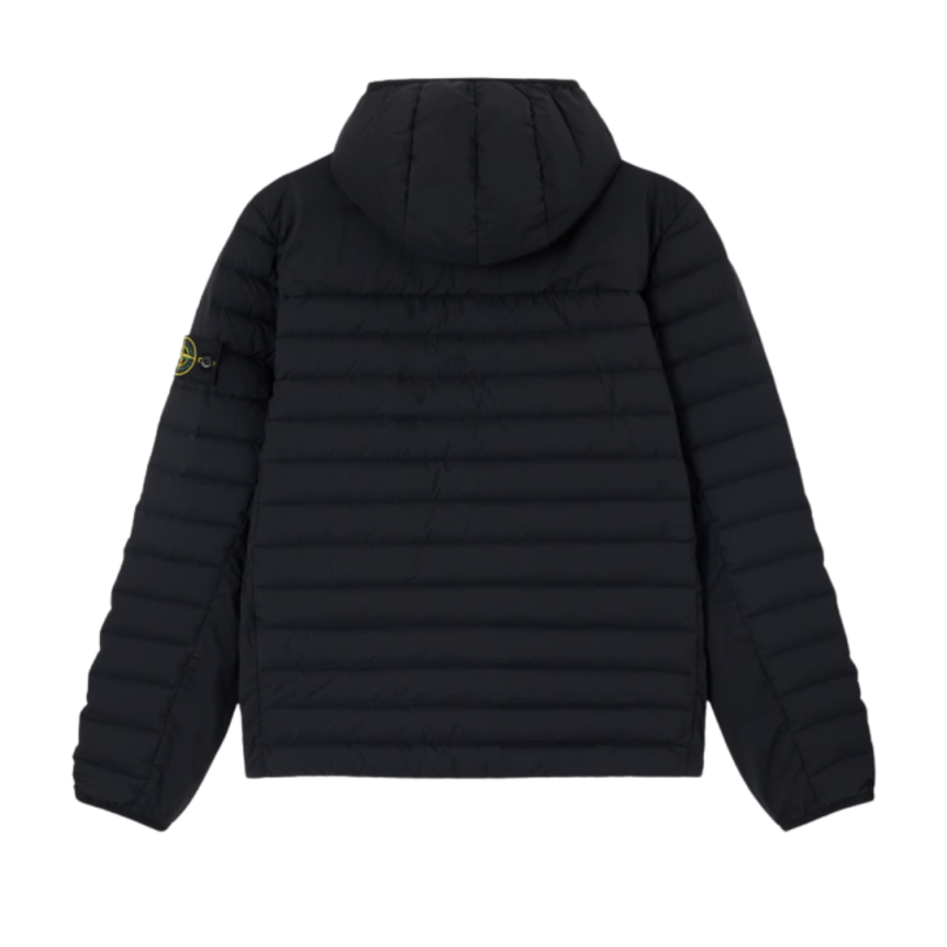 Doudoune Veste à capuche STONE ISLAND déperlante nylon léger recyclé noir