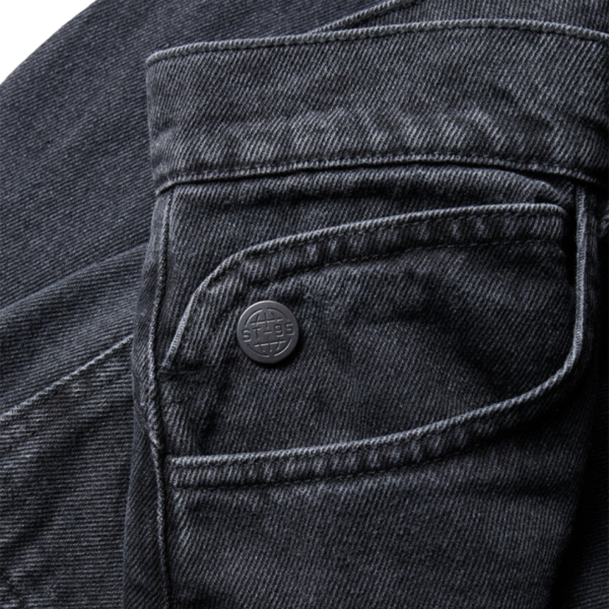 Pantalon Jean ST95 Volturno baggy coton denim noir délavé