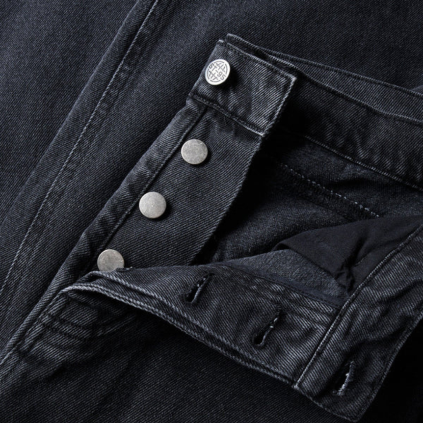 Pantalon Jean ST95 Volturno baggy coton denim noir délavé