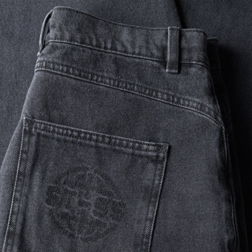 Pantalon Jean ST95 Volturno baggy coton denim noir délavé