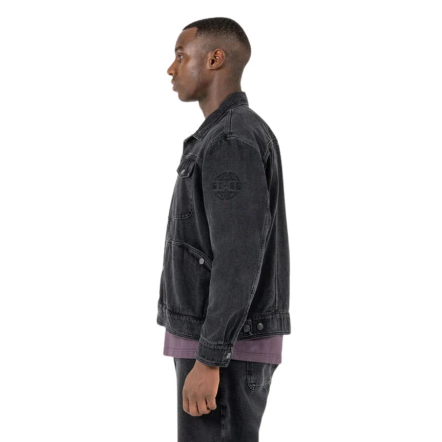 Veste Jean ST95 Ticino coton denim noir délavé