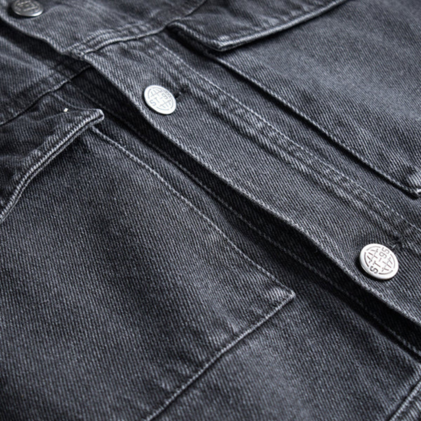 Veste Jean ST95 Ticino coton denim noir délavé
