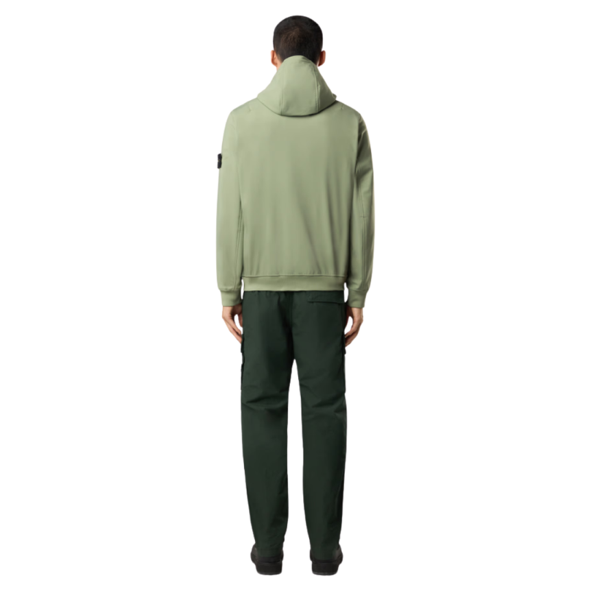 Blouson léger à capuche STONE ISLAND SOFT SHELL-R_e.dye® vert sauge
