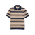 Polo manche courte coton bleu marine rayures beige marron rouge