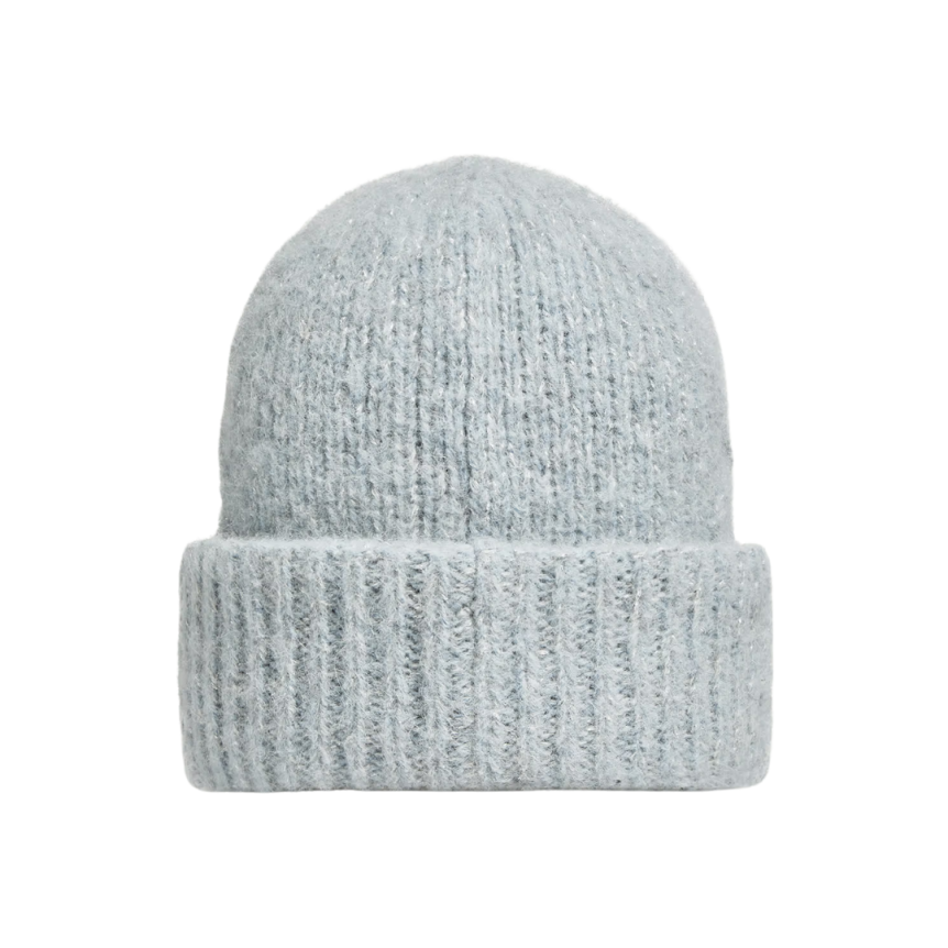Bonnet MONCLER laine alpaga mélangée bleu ciel fibre métal