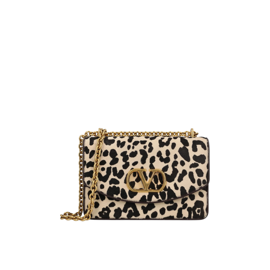 Petit Sac Porté Épaule VALENTINO Vain cuir veau Pony Imprimé Animalier Vlogo