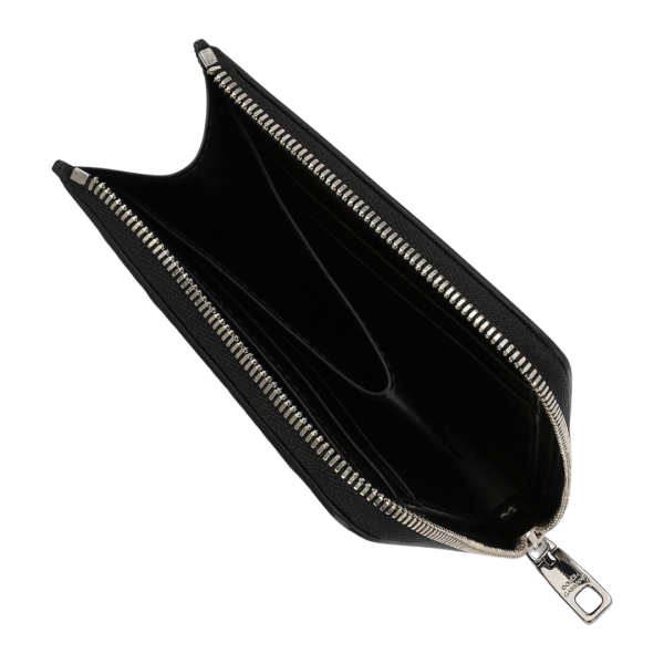 Porte-cartes DOLCE & GABBANA cuir veau noir logo en relief