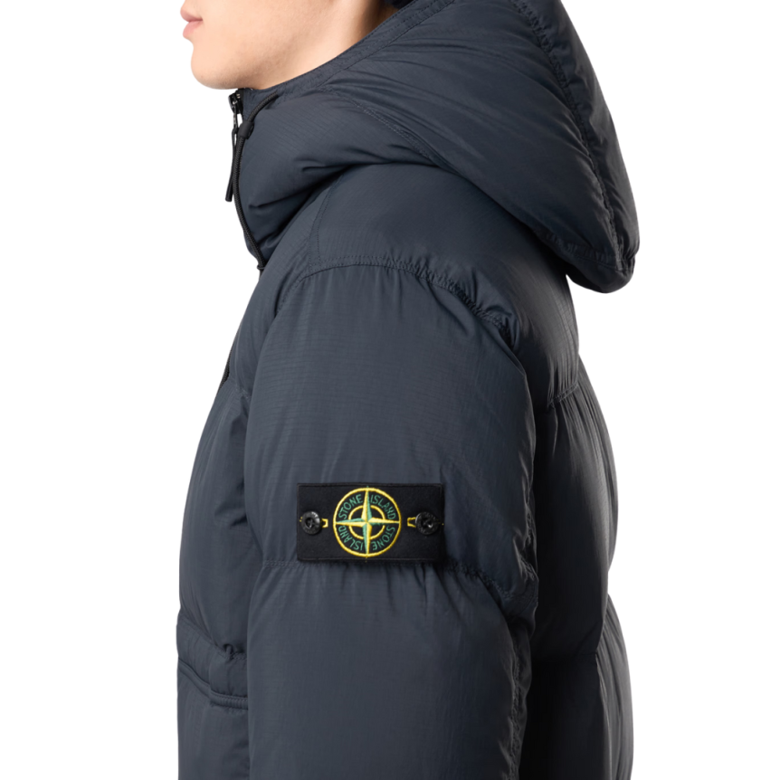 Doudoune à capuche STONE ISLAND nylon ripstop CORDURA® noir