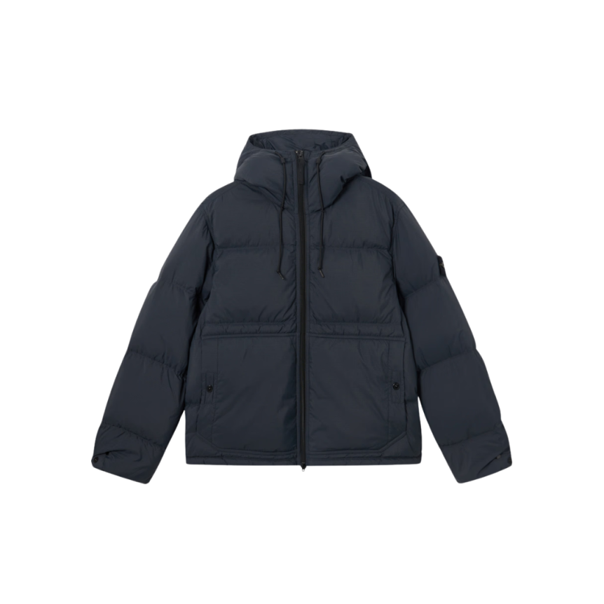 Doudoune à capuche STONE ISLAND nylon ripstop CORDURA® noir