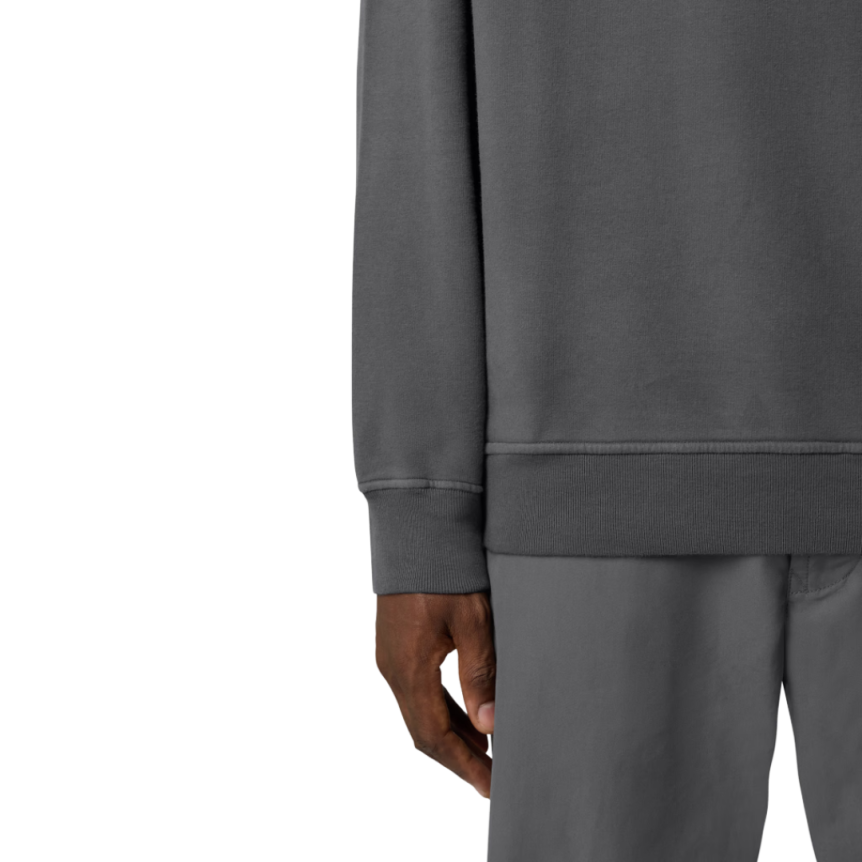 Sweat-shirt STONE ISLAND ras-du-cou coton bio gris logo ton sur ton Ghost