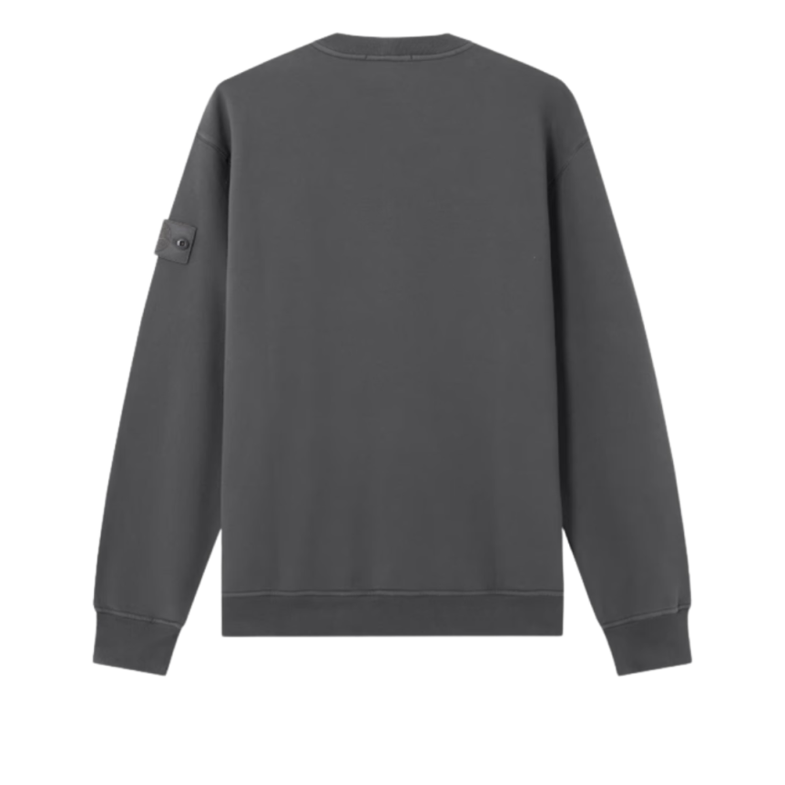 Sweat-shirt STONE ISLAND ras-du-cou coton bio gris logo ton sur ton Ghost